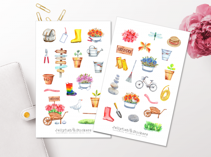 Gartenarbeit Sticker Set